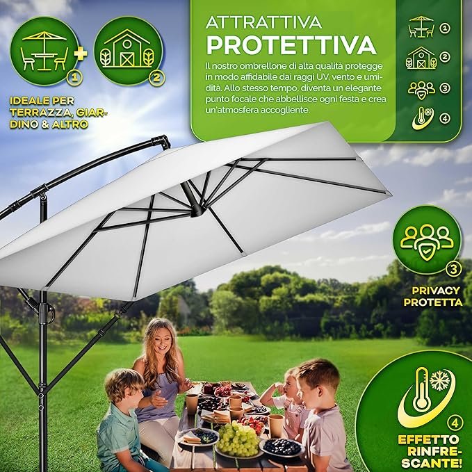Ombrellone 3x3 per giardino