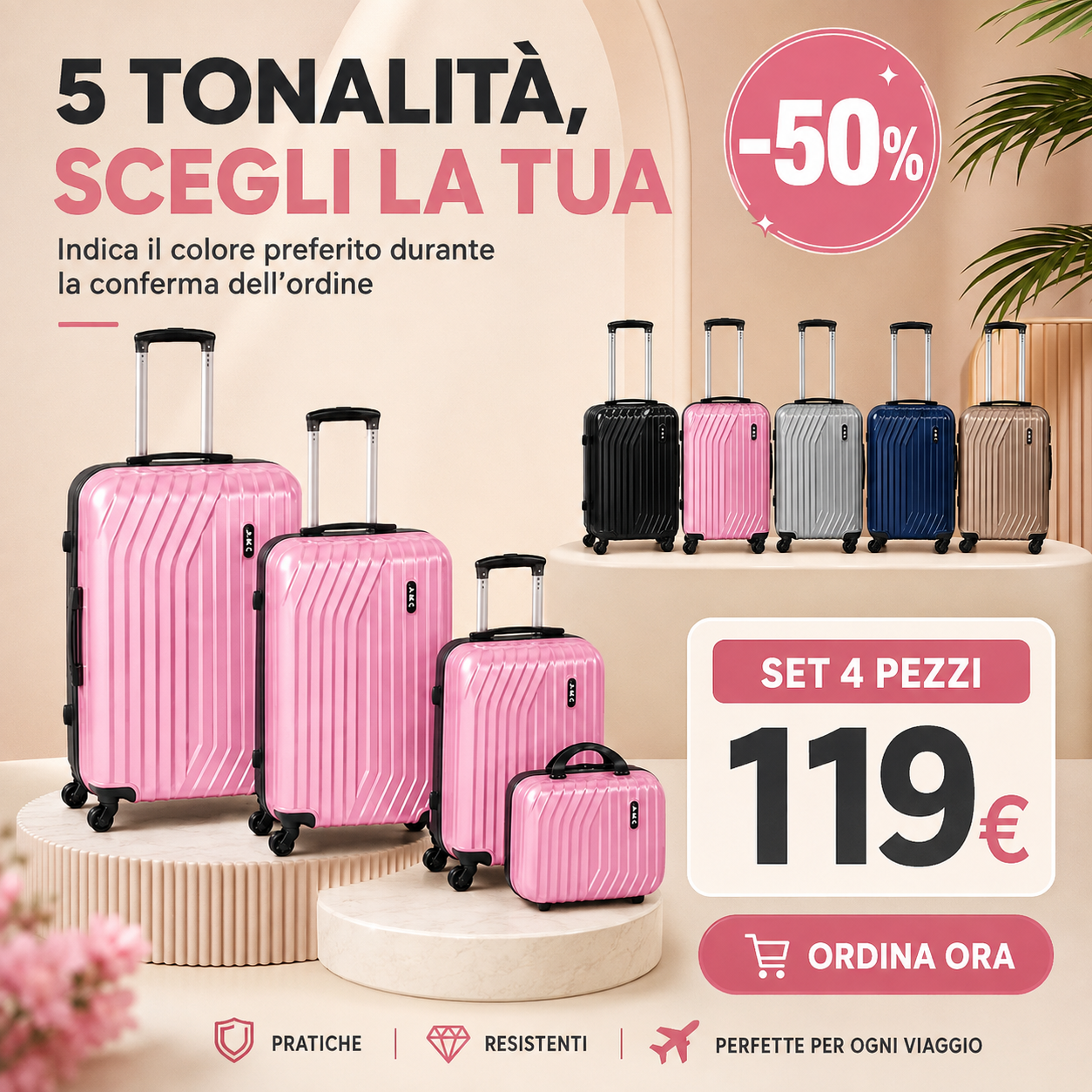 Colori disponibili set valigie