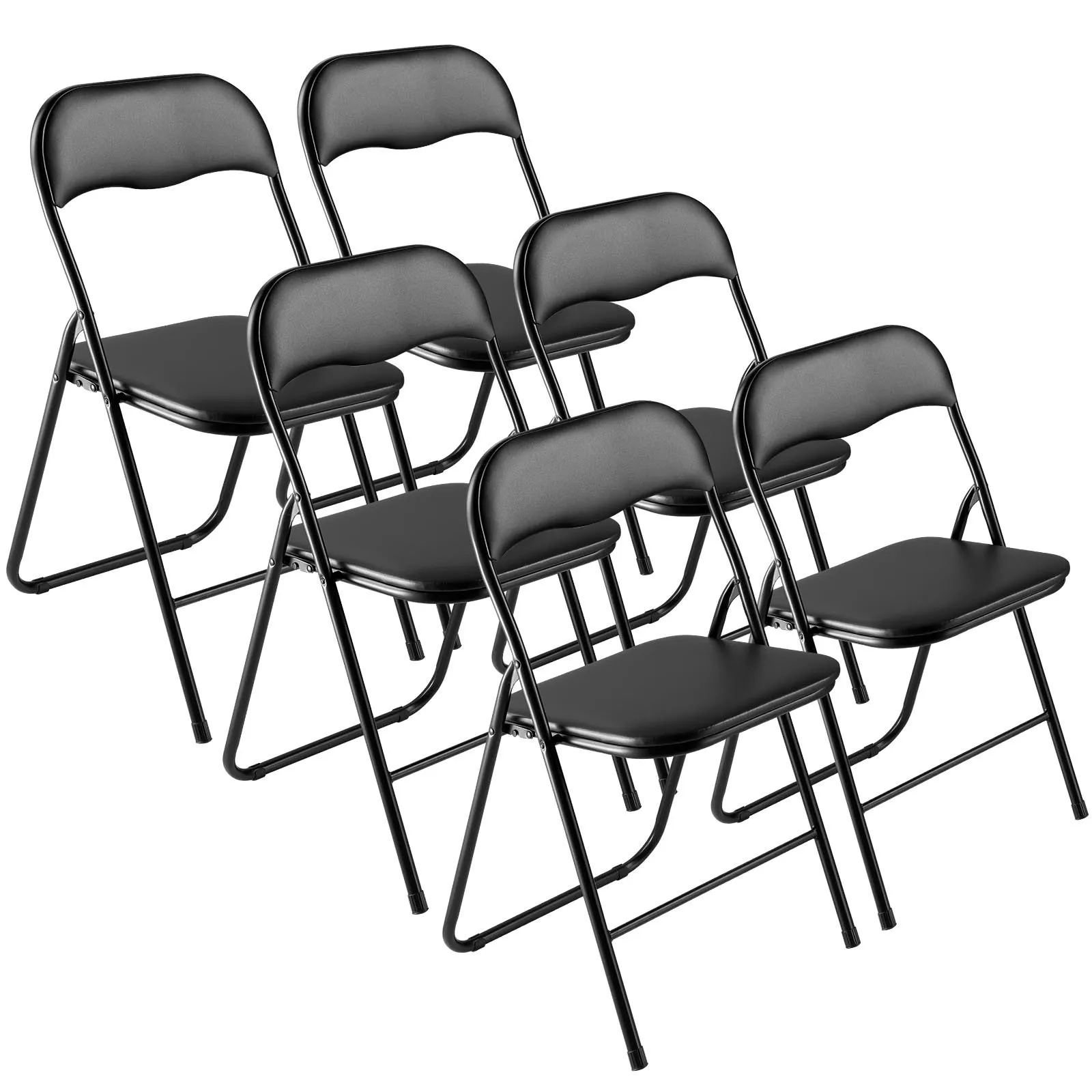 Set di 6 sedie pieghevoli nere