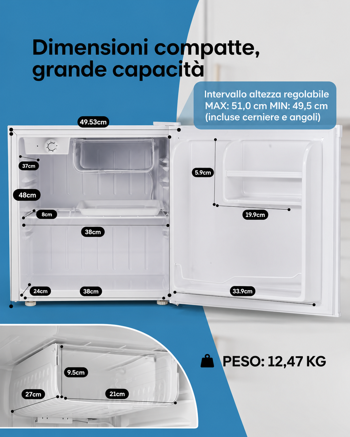 Dimensioni mini frigorifero